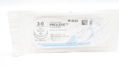 Ethicon 8522 3-0 PROLENE, SH, 26mm 1/2c Taperpoint, 36inch (x)